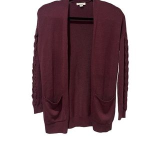 Garage Maroon Long Sleeve Cardigan (Size XS)